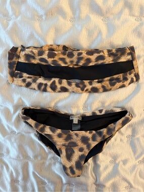 PILYQ Leopard Print Bikini Set Mix&Match Sizes (Top L / Bottom S)
